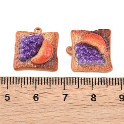 焼付塗装亜鉛合金ペンダント  食べ物の形チャーム  サドルブラウン  16.5x16x4.5mm  穴：1.2mm&nbsp;AL-CBA032C-03D