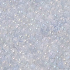蓄光透明ガラスシードラウンドビーズ  穴なし/ドリルなし  グレードA  ライトグレー  3~3.5mm  約7500個/袋&nbsp;GLAA-F124-D08-B