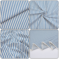 1ヤードのコットンストライプ生地  服装アクセサリー  藤紫色  1520x0.5mm&nbsp;DIY-GA0009-82C