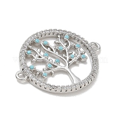 Brass Micro Pave Cubic Zirconia Links&nbsp;ZIRC-F048-58P