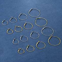32個 8スタイル アイアン ハギー フープ イヤリング 金具  ミックスカラー  22ゲージ  20~40x1.2mm  ピン：0.6mm  4個/スタイル&nbsp;IFIN-FS0001-49A