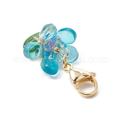 Glass Flower Pendant Decorations&nbsp;HJEW-MZ00206-06