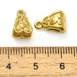 イオンプレーティング（IP）304ステンレス鋼チューブベイル  ループベイル  保釈ビーズ  18KGP本金メッキ  12.5x8x7mm  穴：1.4mm&nbsp;STAS-M070-21G