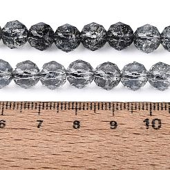 Crackle Transparent Glass Beads Strands&nbsp;GLAA-Q108-02A-01
