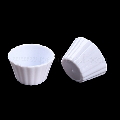 ミニプラスチック模擬エッグタルトカップ  ミニチュア風景キッチンモデルドールハウスアクセサリー装飾  ホワイト  37x21mm&nbsp;DJEW-C005-02B