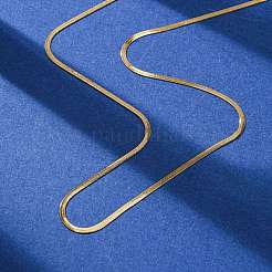 2mm 304 ステンレススチール フラットスネークチェーンネックレス  14KGP本金メッキ  16.38インチ（41.6cm）&nbsp;NJEW-T016-20G