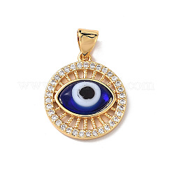 Lampwork Evil Eye Pendants with Clear Cubic Zirconia&nbsp;ZIRC-L102-11G-04