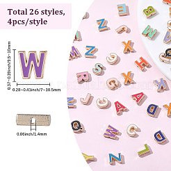 4 Bags Alloy Enamel Alphabet Beads&nbsp;ENAM-SC0007-70