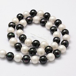 シェルパールビーズ連売り  グレードA  ラウンド  ミックスカラー  8mm  穴：1mm  約48~50個/連  16インチ&nbsp;BSHE-L017-13