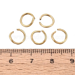 304ステンレススチールオープン丸カン  イオンプレーティング（ip）  長持ちメッキ  ラウンド  18KGP本金メッキ  8x1mm  内径：6mm  18ゲージ  約94個/袋&nbsp;STAS-Q113-8x1.0mm-02G