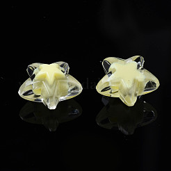 透明なアクリルビーズ  二層ビーズ  スター  ミックスカラー  16x16.5x9.5mm  穴：2.5mm  約550個/500g&nbsp;TACR-S135-025