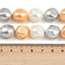 電気めっきシェルパールビーズ連売り  ナゲット  ミックスカラー  15~17x13~15x13~15mm  穴：1mm  約26個/連  16.34''（41.5センチメートル）&nbsp;BSHE-H113-03A