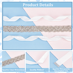 Rhinestone Flower Bridal Belt for Wedding Dress&nbsp;AJEW-WH0515-23B