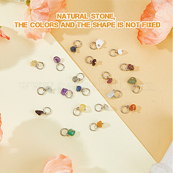 20Pcs 10 Styles Natural Mixed Gemstone and Glass Pendants Sneaker Shoe Charms&nbsp;PALLOY-FH00002