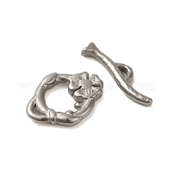 変色しない304ステンレススチールのトグル留め具  ステンレス鋼色  リング：17.5x13.5x2.5mm  穴：3x1mm  バー：5x20x2mm  穴：2x1.5mm&nbsp;STAS-Q324-14P