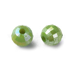 不透明なアクリルビーズ  ABカラーメッキ  多面カット  ラウンド  オリーブドラブ  6x5.5mm  穴：1.5mm  約4800個/500g&nbsp;MACR-S371-135-I08