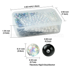 350Pcs 7 Colors Transparent & Opaque Acrylic Beads&nbsp;MACR-FS0001-82