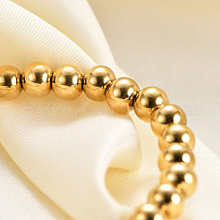 6MM Adjustable 304 Stainless Steel Round Beaded Stretch Bracelets for Women&nbsp;UQ9222-1