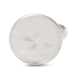 Non-Tarnish 304 Stainless Steel Adjustable Ring Findings&nbsp;STAS-R123-13P