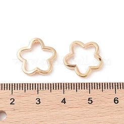 Ccbプラスチックビーズフレーム  花  ゴールドカラー  16x3mm  穴：1.4mm  内径：10x14mm&nbsp;CCB-N006-50G