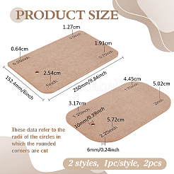 2個 2スタイル MDF テンプレート  長方形  淡い茶色  152.4x250x6mm  穴：10mm  1個/スタイル&nbsp;DIY-WH0060-61