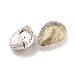 ガラスラインストーンカボション  尖ったバック＆バックメッキ  多面カット  ティアドロップ  ロザライン  6x4x2.5mm&nbsp;RGLA-L029-19B-508