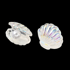 UVメッキの海をテーマにした透明樹脂カボション  虹色の  シェル形状  20x22x16.5mm&nbsp;CRES-D306-01B