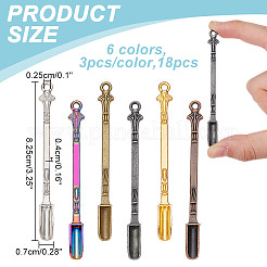 亜鉛合金スナッフスプーン 18色 6個  ミックスカラー  82.5x7x4mm  穴：2.5mm  3個/カラー&nbsp;AJEW-NB0006-13