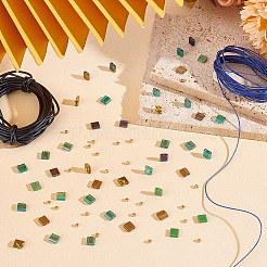 ガラスシードビーズブレスレットのDIYキット  タイルブレスレット  ミックスカラー  5x4.5~5.5x2~2.5mm  穴：0.5~0.8mm&nbsp;DIY-AR0003-82
