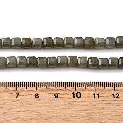 天然石ラブラドライトビーズ連売り  ファセットテーブルカットキューブ  5~6x5~6x5~6mm  穴：1.2mm  約61個/連  12.20~12.80''（31~32.5センチメートル）&nbsp;G-F797-A09-01