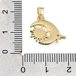 Brass Micro Pave Clear Cubic Zirconia Pendants&nbsp;KK-C263-02G