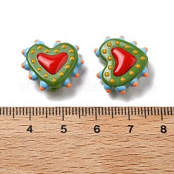 Baking Paint Glass Bumpy Beads Heart&nbsp;X-LAMP-V001-07E