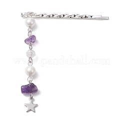 Natural Gemstone Chip & Pearl Hair Bobby Pin&nbsp;PHAR-JH00102