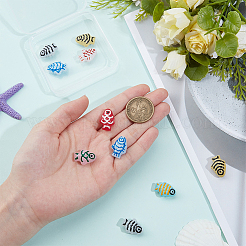 20Pcs Painted Glass Beads Enamel Beads&nbsp;BLOW-PA0001-01
