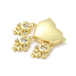 Brass Micro Pave Cubic Zirconia Pendants&nbsp;KK-S511-31G-01