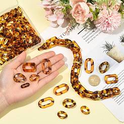 80Pcs 5 Styles Transparent Acrylic Linking Rings&nbsp;OACR-FS0002-74