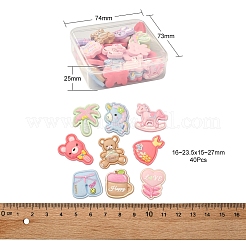 40Pcs Cute Resin Cabochons&nbsp;CRES-YW0001-05