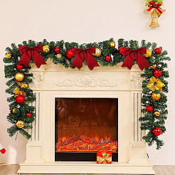 ポリアミドグリッターの蝶結び  クリスマスツリーパーティーの飾り  レッド  240x243x22mm&nbsp;DIY-TAC0051-010C