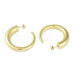 イオンプレーティング（IP）304ステンレススチール製スタッドピアス（女性用）  トロイダル  18KGP本金メッキ  45.5x8.5mm&nbsp;STAS-I304-22C-G