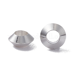 真鍮ビーズ  長持ちメッキ  双円錐形  銀  6x3mm  穴：3mm&nbsp;LS-KK-D002-08S