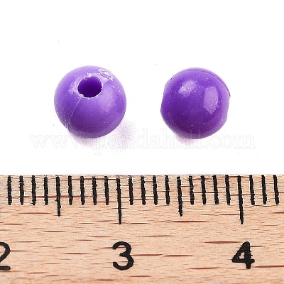 プラスチックビーズ  ラウンド  青紫色  6x5.5mm  穴：1.8mm  約3846個/500g&nbsp;MACR-S378-01F-1