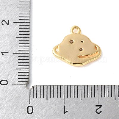 Brass Micro Pave Clear Cubic Zirconia Pendants&nbsp;KK-U064-09G-1