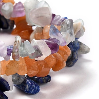 Chip Natural Gemstone Beaded Stretch Bracelets Sets&nbsp;BJEW-JB05700-1