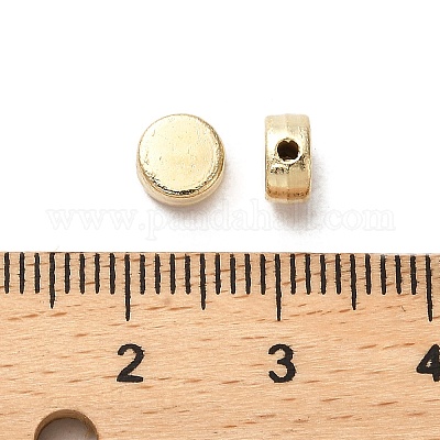 CCBプラスチックビーズ  フラットラウンド  ゴールドカラー  6x3mm  穴：1.4mm&nbsp;CCB-A001-05G-1