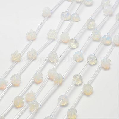 オパライトの散りばめられたビーズ  ローズ  10x5~9mm  穴：1mm&nbsp;G-O156-B-12-1