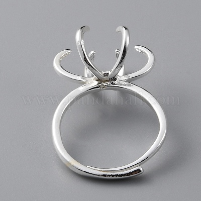 Adjustable Brass Ring Components&nbsp;KK-WH0079-20S-1
