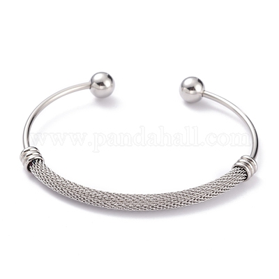 Tarnish Resistant 304 Stainless Steel Torque Bangles&nbsp;BJEW-O182-01P-1