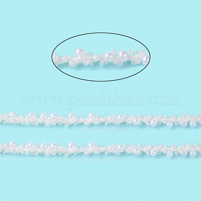 プラスチックシードビーズチェーン  スプールで  ホワイト  5x5mm&nbsp;KY-K013-02-1