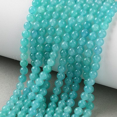 天然石アマゾナイトラウンドビーズ連売り  4mm  穴：0.8mm  約88個/連  14.96''（38センチメートル）&nbsp;G-N0081-4mm-17-02-1