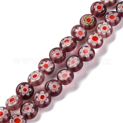 Handmade Millefiori Lampwork Beads Strands&nbsp;LAMP-G164-11J-1